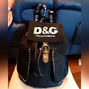 Dolce & Gabbana Black Backpack Nylon Unisex Very Good Condition